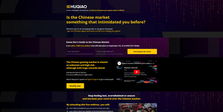 Strona webinaru Huqiao