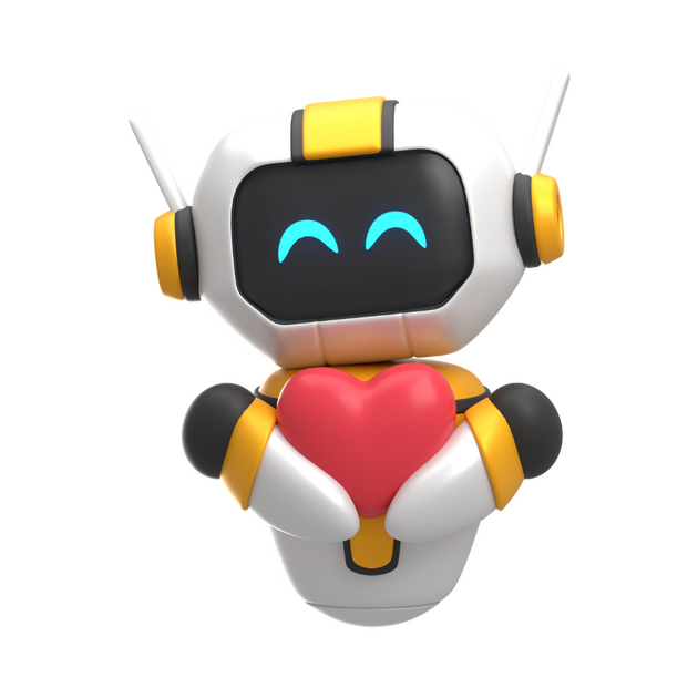 Robot maskotka Studio KERO przytulająca serce